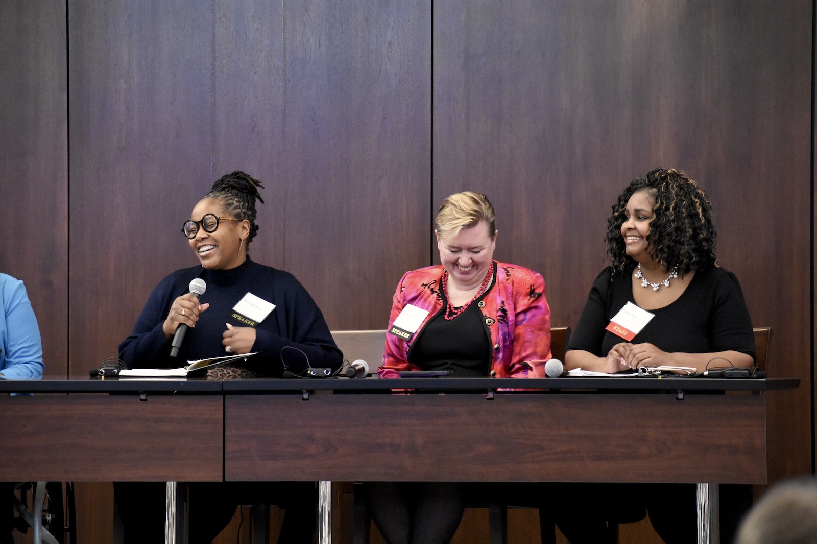 A panel answering questions